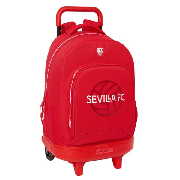 Skolväska med hjul Sevilla Fútbol Club Röd 33 x 45 x 22 cm