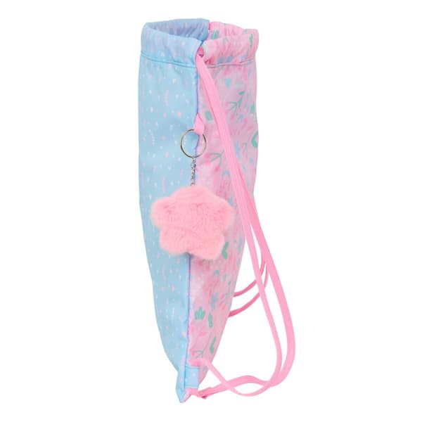 Skopåse med remmar BlackFit8 Smile Blå Rosa 35 x 40 x 1 cm