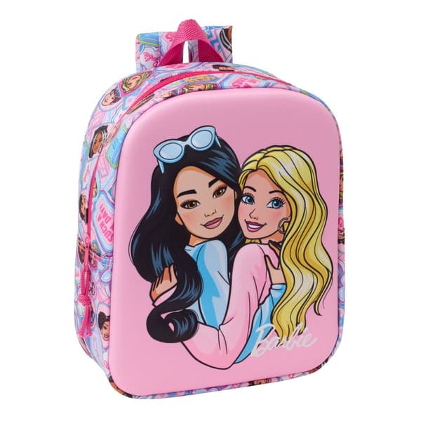 Barnryggsäck Barbie Rosa 22 x 27 x 10 cm 3D