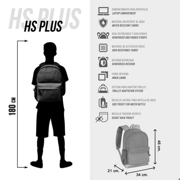 Ryggsäck HS PLUS - Naruto Kanji - Svart - One size