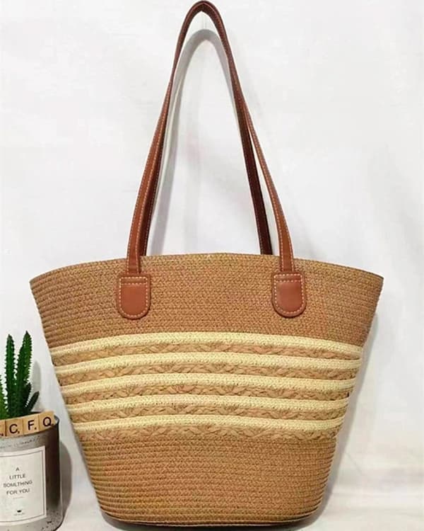 Bohemian wicker tote bag - several color variations