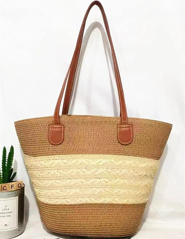 Bohemian wicker tote bag - several color variations