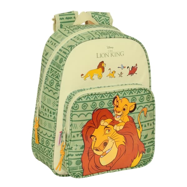 Skolryggsäck Mufasa Grön Beige 27 x 33 x 10 cm