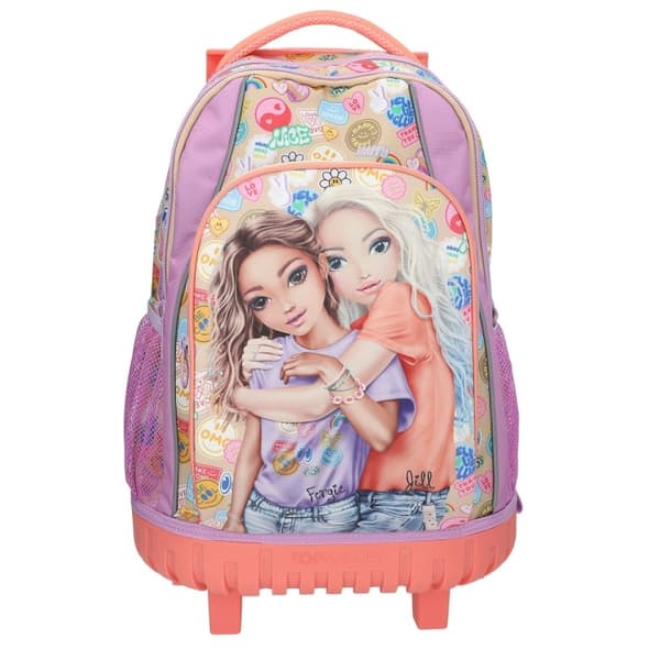 TOPModel TOPModel Skolesekkvogn GIRL POWER - Beige, Lilac, Coral - 34x24x50 cm (413286)