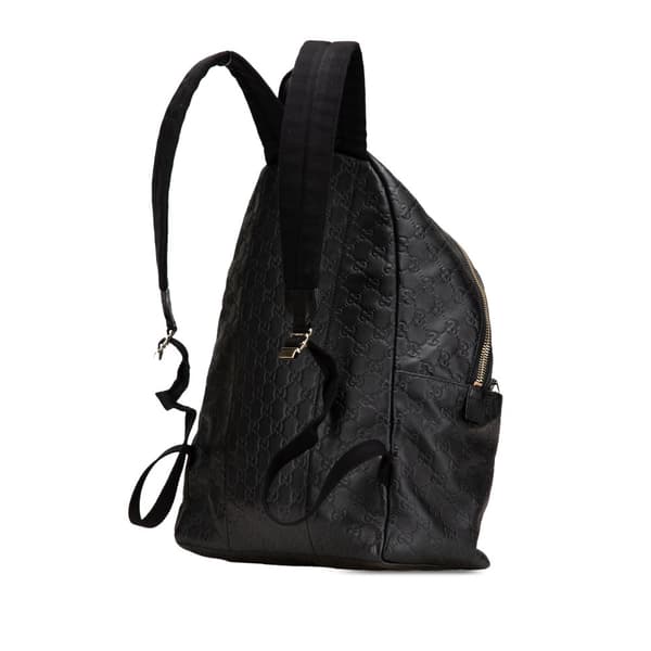Pre-owned Gucci Guccissima Backpack Black