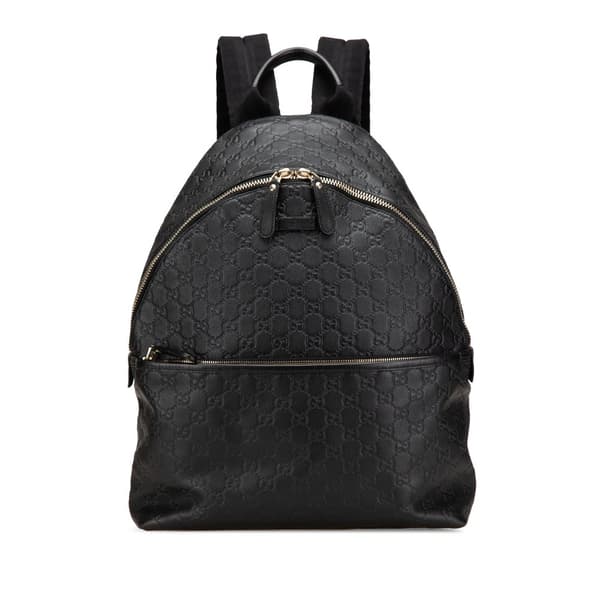 Pre-owned Gucci Guccissima Backpack Black