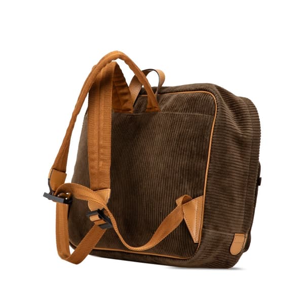 Pre-owned Gucci Childrens Interlocking G Corduroy Backpack Brown