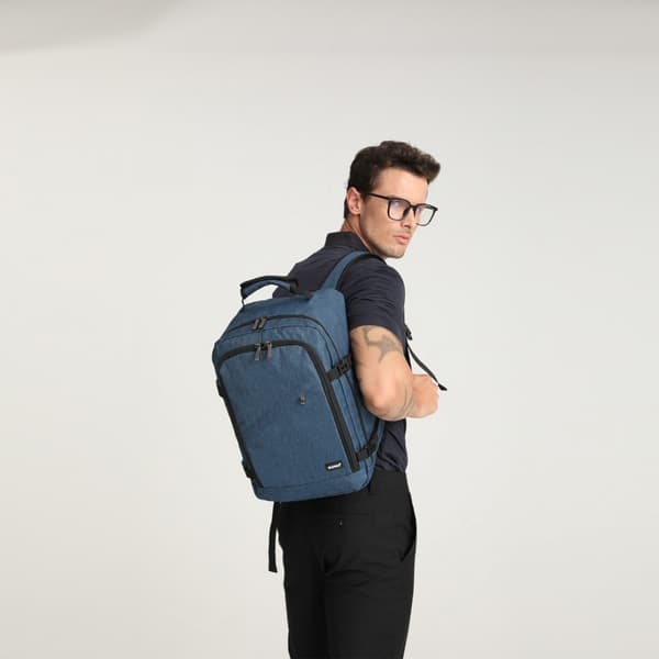 Blå ryggsäck för flygplan 40x20x25 Ryanair Travel Small 20L Kono Expander