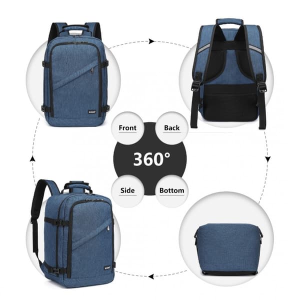 Blå ryggsäck för flygplan 40x20x25 Ryanair Travel Small 20L Kono Expander