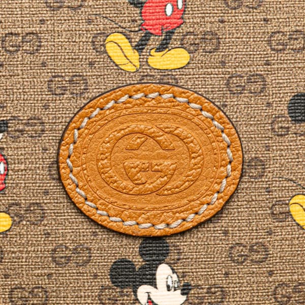 Pre-owned Gucci Disney Small Micro GG Supreme Mickey Mouse Dome Backpack Brown