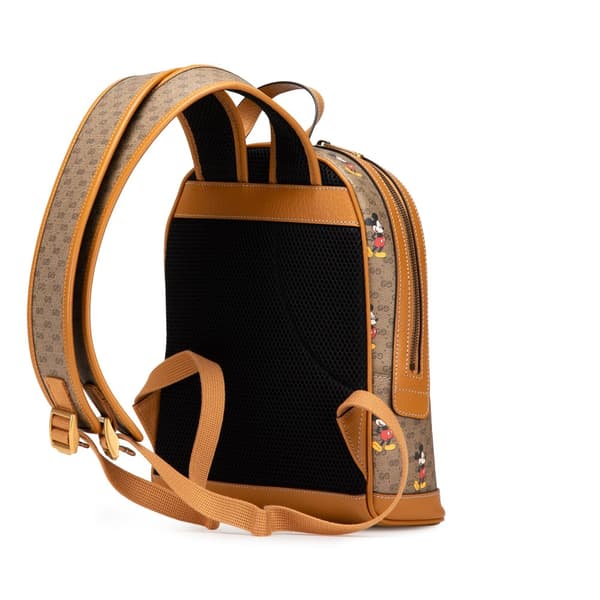 Pre-owned Gucci Disney Small Micro GG Supreme Mickey Mouse Dome Backpack Brown