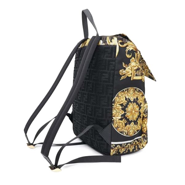 Pre-owned Fendi Versace Fendace Zucca Nylon Backpack Brown