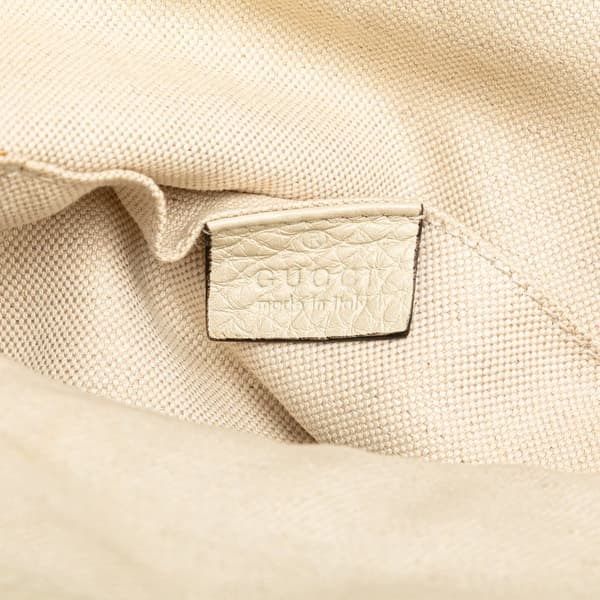 Pre-owned Gucci Leather Bamboo Tassel Backpack White