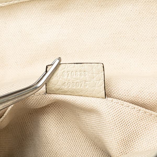 Pre-owned Gucci Leather Bamboo Tassel Backpack White