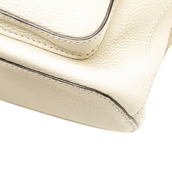 Pre-owned Gucci Leather Bamboo Tassel Backpack White