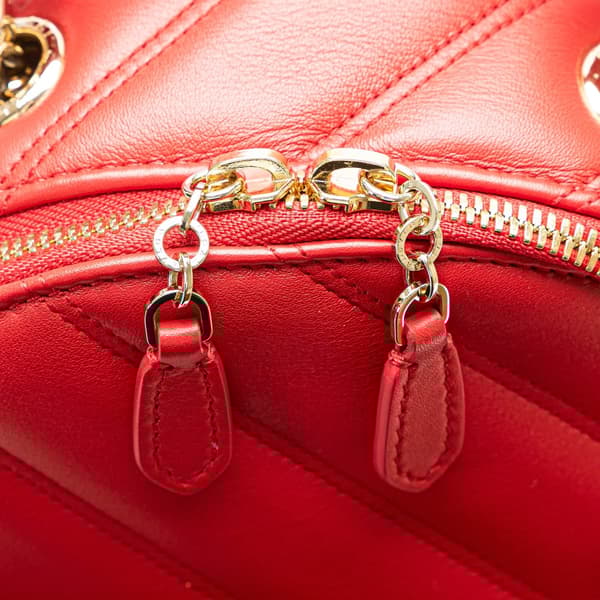 Pre-owned Bvlgari Leather Serpenti Cabochon Backpack Red