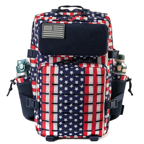 45L Taktisk Ryggsäck, Hållbar Polyester, Dubbel Kopp Hållare,Stjärnprydd