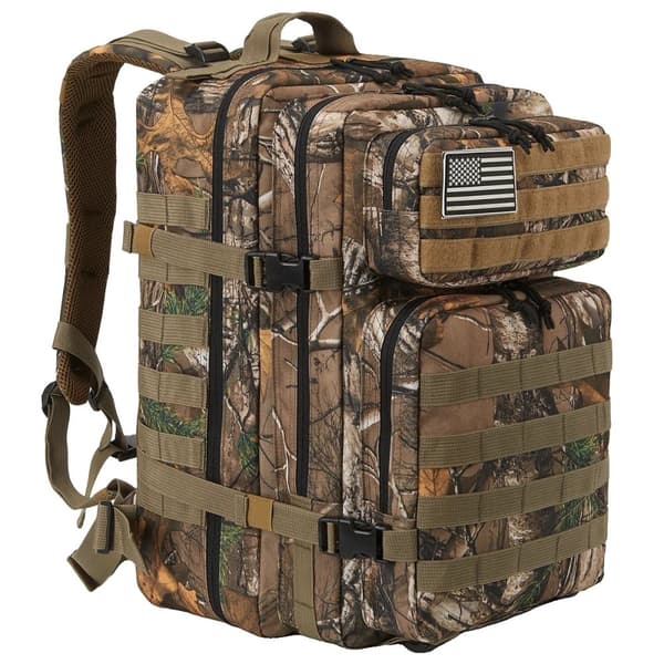 Taktisk Ryggsäck, 45L Stort Utrymme, Unisex Design,Trädkamouflage