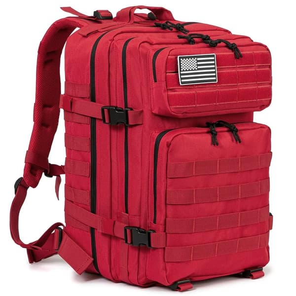 Taktinen reppu, 45L suuri kapasiteetti, unisex-muotoilu,Punainen