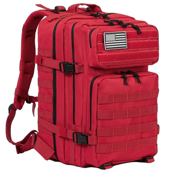 Taktinen reppu, 45L suuri kapasiteetti, unisex-muotoilu,Punainen