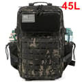 Miniatyrbild 2 av 2: Taktisk Militär Ryggsäck, 45L Kapacitet, Hållbart Polyester Material,45L Svart Kamouflage