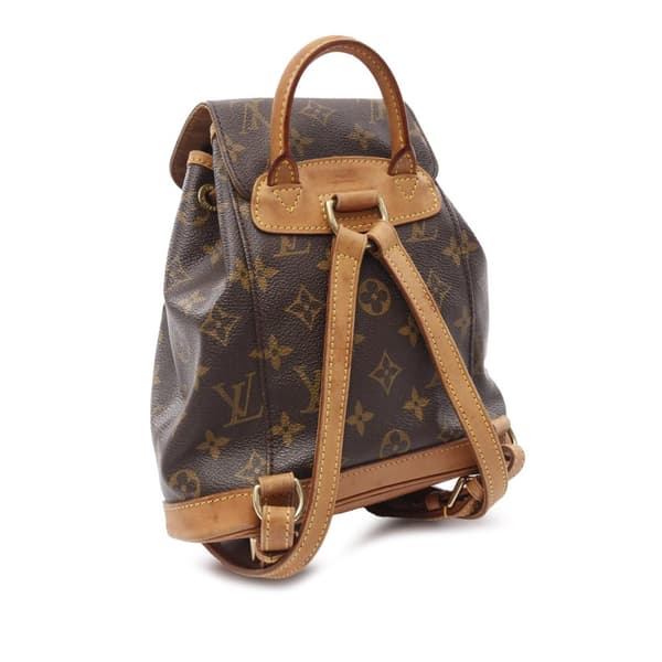 Pre-owned Louis Vuitton Monogram Mini Montsouris Brown