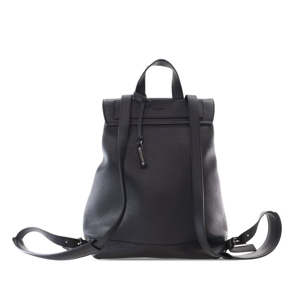 Pre-owned Saint Laurent Grained Calfskin Sac De Jour Backpack Black