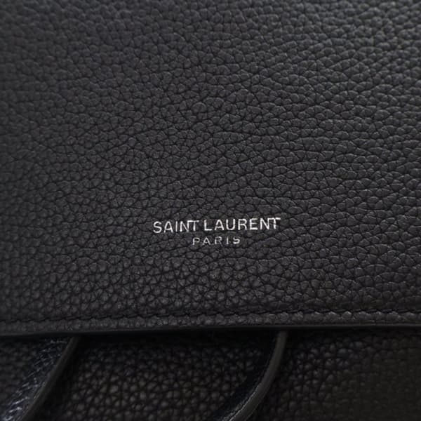 Pre-owned Saint Laurent Grained Calfskin Sac De Jour Backpack Black