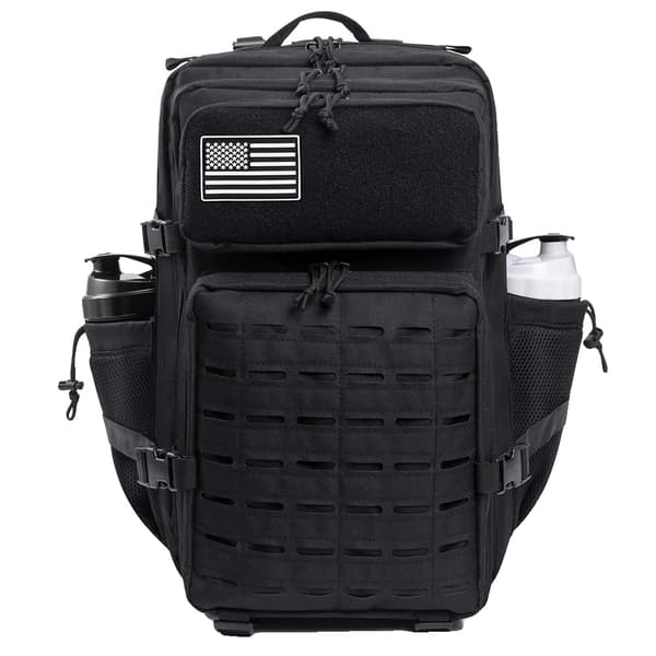 45L Taktisk Rygsæk, Holdbart Polyester, Dobbelt Kopholder,Sort