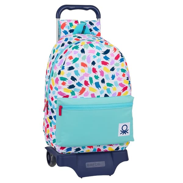 Skolväska med hjul Benetton Painting Multicolour