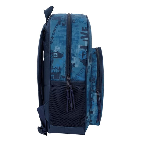 Skoletaske Safta New edition Marineblå 32 x 38 x 12 cm