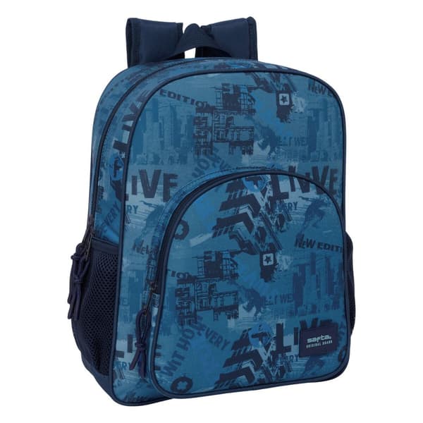 Skoletaske Safta New edition Marineblå 32 x 38 x 12 cm