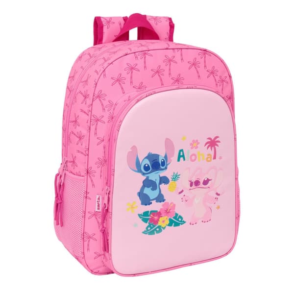 Skoletaske Lilo & Stitch Chill Pink 33 x 42 x 14 cm