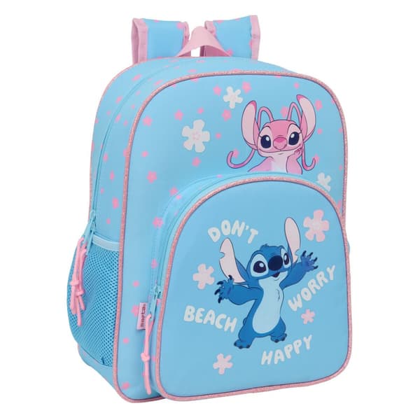 Skolryggsäck Lilo & Stitch Happy Himmelsblå 32 x 38 x 12 cm