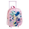 Miniatyrbild 1 av 11: Skolryggsäck 3D med hjul Minnie Mouse Rosa