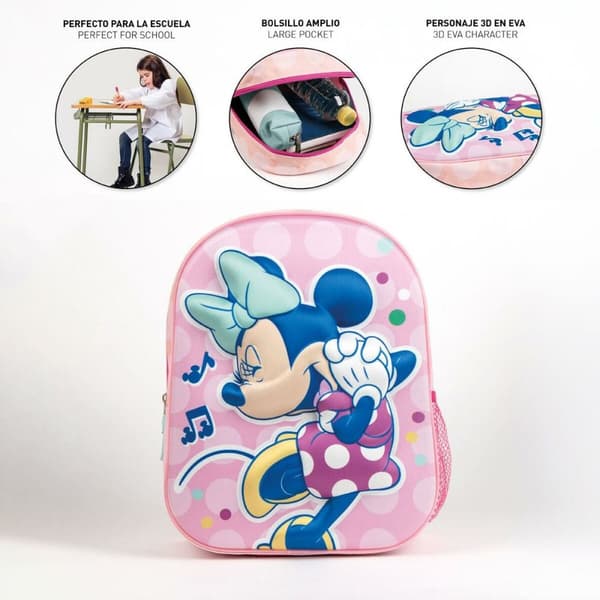 Koululaukku Minnie Mouse Pinkki 25 x 31 x 10 cm