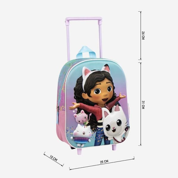 3D Skoletaske med Hjul Gabby's Dollhouse Pink