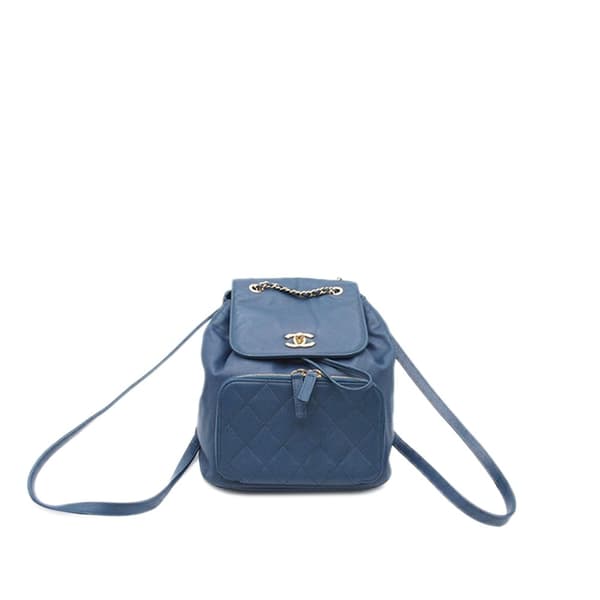 Pre-owned Chanel Caviar Business Affinity Backpack Blue
