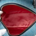Miniatyrbilde 4 av 10: Pre-owned Gucci Small GG Marmont Pearl Denim Backpack Blue