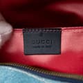 Miniatyrbilde 5 av 10: Pre-owned Gucci Small GG Marmont Pearl Denim Backpack Blue
