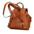 Miniatyrbilde 2 av 10: Pre-owned Gucci Medium Calfskin Bamboo Drawstring Backpack Brown