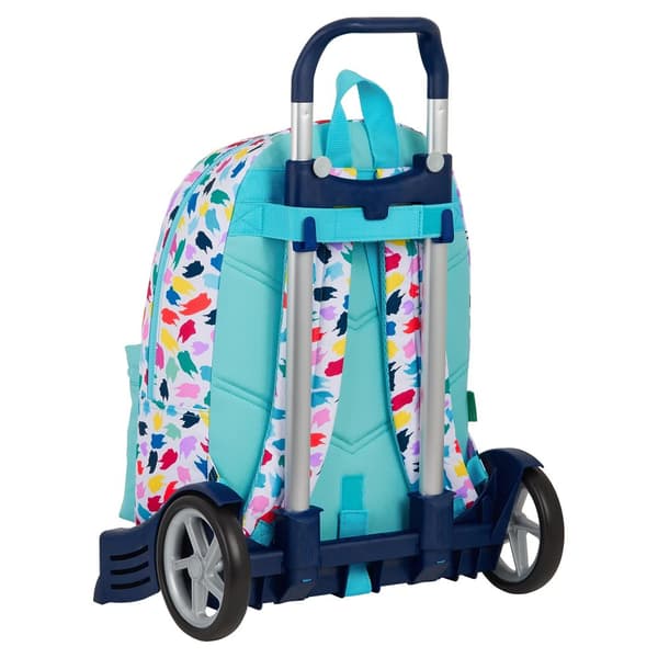 Skolväska med hjul Benetton Painting Multicolour