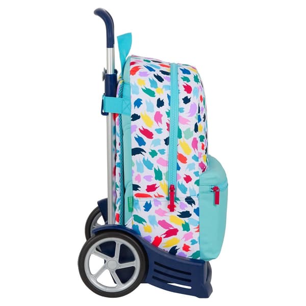 Skolväska med hjul Benetton Painting Multicolour