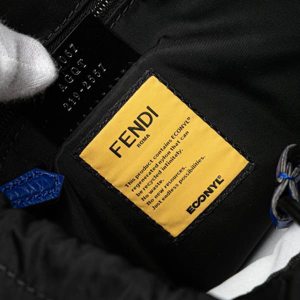 Pre-owned Fendi Medium Econyl Santander Cuoio Roma Fendiness Backpack Blue