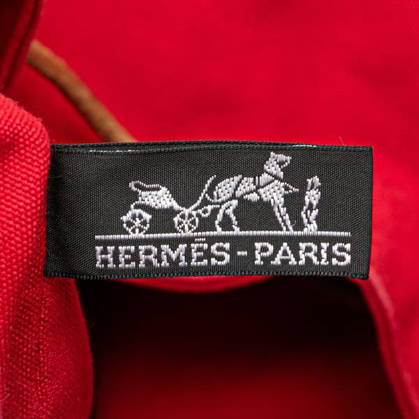 Pre-owned Hermès Toile Polochon Mimile Red