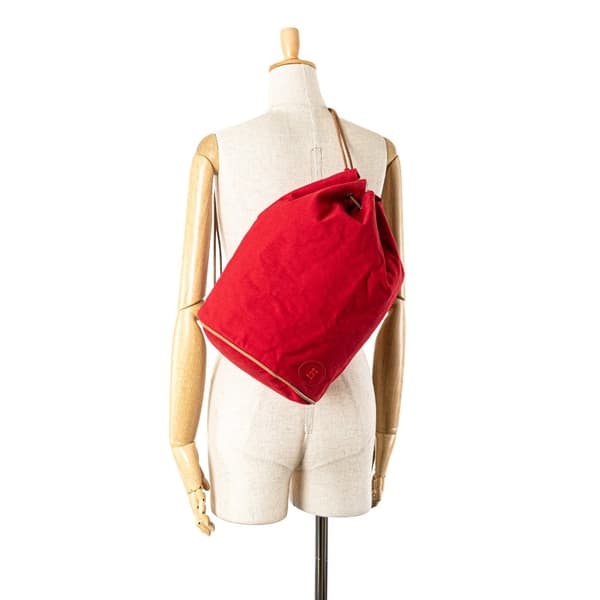Pre-owned Hermès Toile Polochon Mimile Red