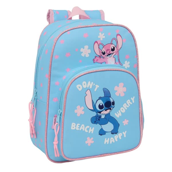 Skolryggsäck Lilo & Stitch Happy Himmelsblå 26 x 34 x 11 cm