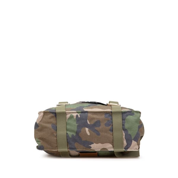 Pre-owned Valentino Canvas Camouflage Backpack Brown