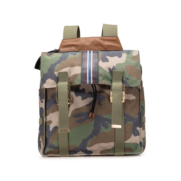 Pre-owned Valentino Canvas Camouflage Backpack Brown