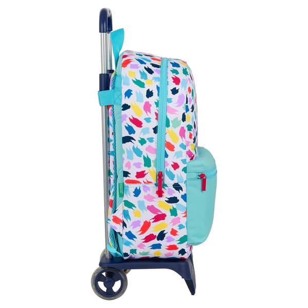Skolväska med hjul Benetton Painting Multicolour